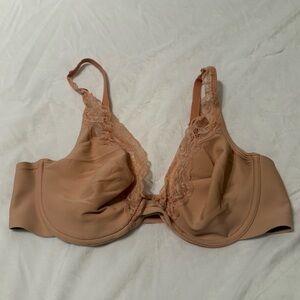 Soma lace trim unlined plunge bra, beige 36D
